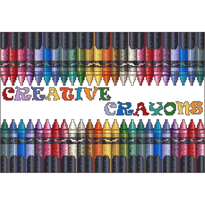Vickery Collection Creative Crayons Counted Cross Stitch Kit