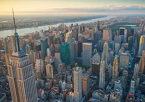 The Art Group Jason Hawkes Manhattan Morning Canvas Print, Multi-Colour, 85 x 120 cm