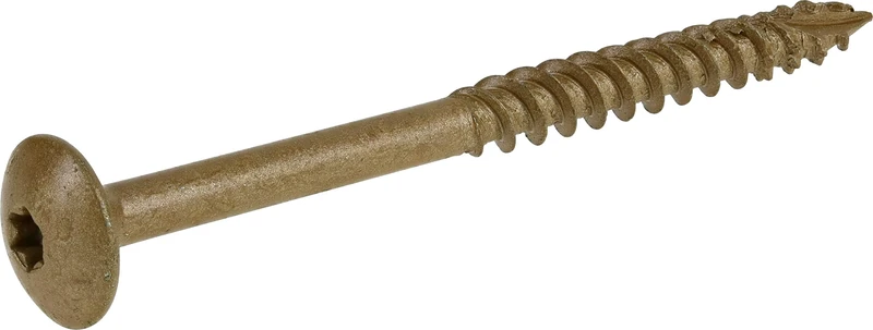 The Hillman Group 47877 5/16-Inch x 4 Star Drive Construction Lag Screw with Truss Head 1000 Hour Bronze Ceramic Coat, 100-Pack