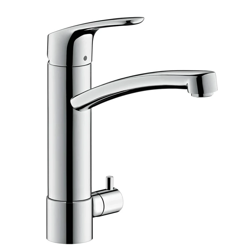 hansgrohe Focus kitchen tap 220 with 120° swivel range and integrated shut-off valve, chrome 31803000