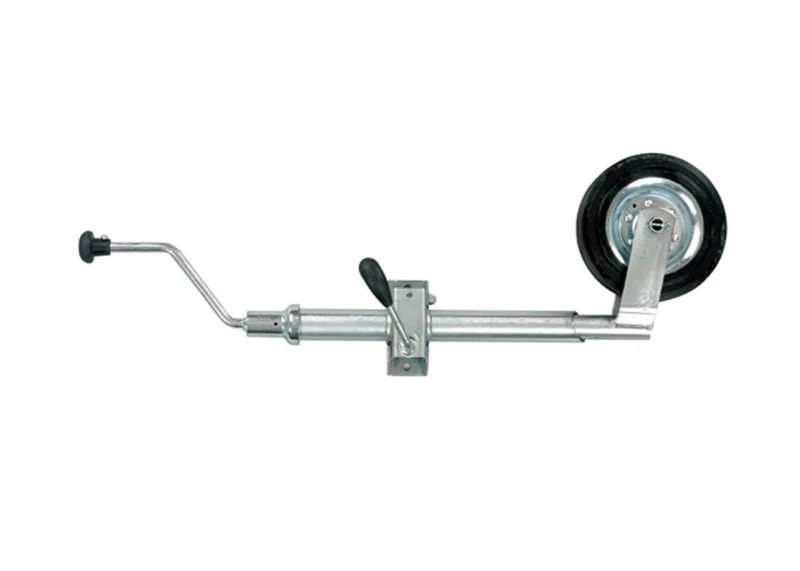 RING 48 mm Jockey Wheel Assembly Complete With Clamps to Attach to Trailer Chassis - Zinc Plated Steel for Corrosion Resistance