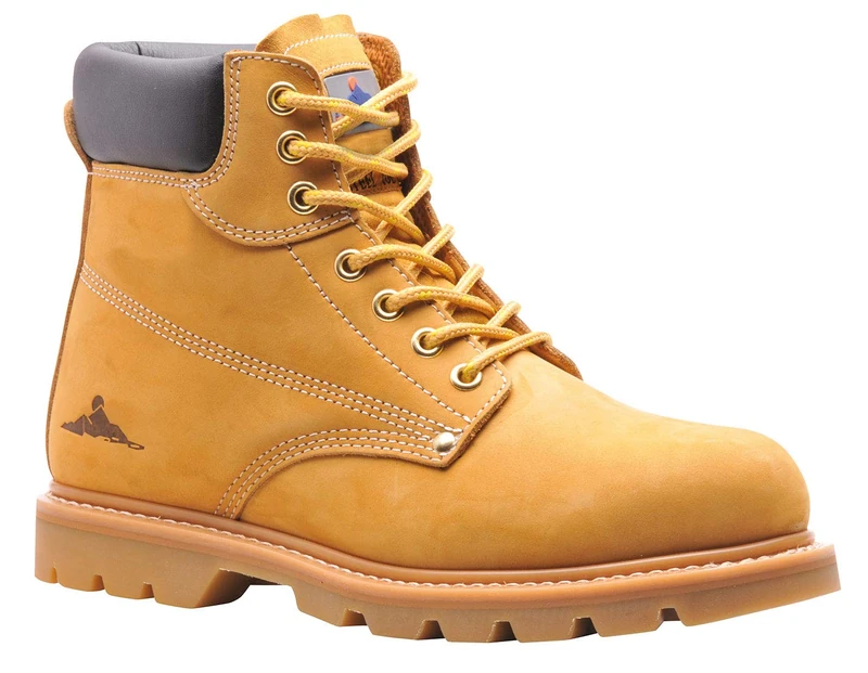Portwest FW17 Steel Leather Welted Ankle Boot Back Pull-Tab Rubber Outsole