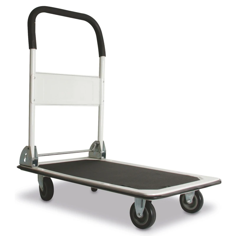 TOOLLAND Foldable Platform Trolley, White, 74 x 48 cm, Max. 150 kg, 4 Wheels, 144760