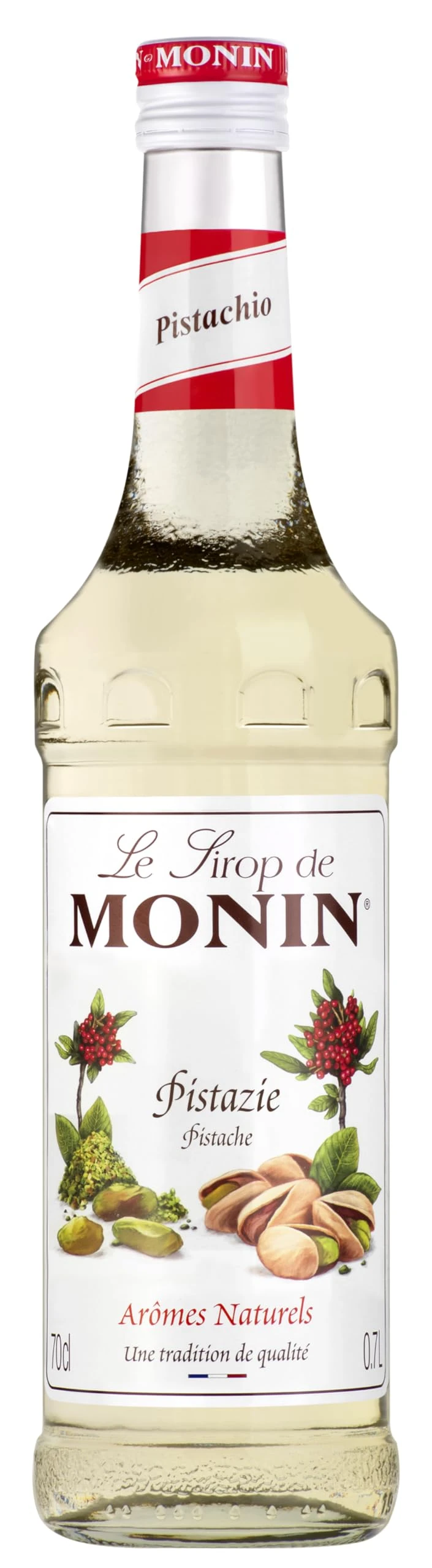 MONIN Premium Pistachio Syrup 700ml for Coffee and Cocktails. Vegan-Friendly, Allergen-Free, 100% Natural Flavours and Colourings