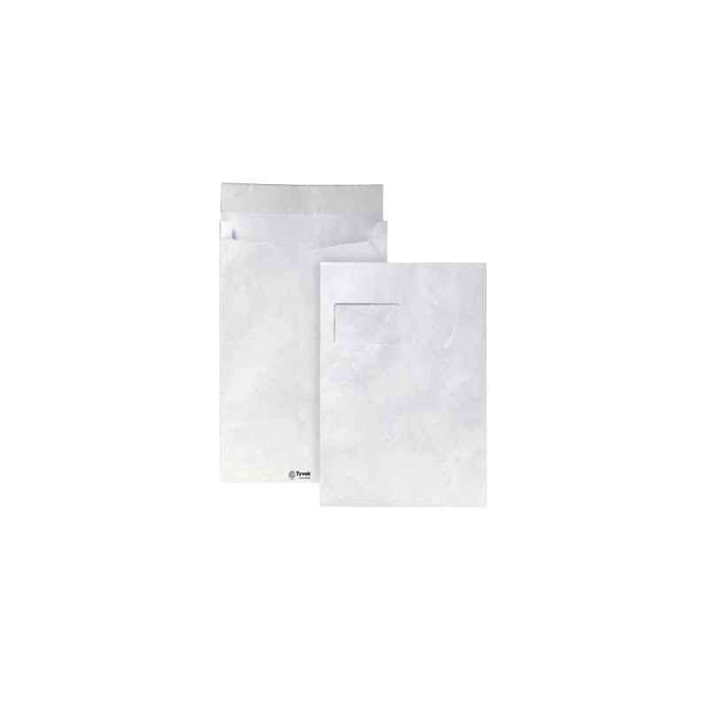 Tyvek Envelope 324x229mm Window 20mm Gusset White Pack of 100 774937