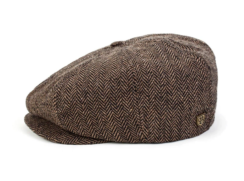 BRIXTON Brood Unisex Baseball Cap, Men, Cap, Brown/Khaki Herringbone, L - Image 1