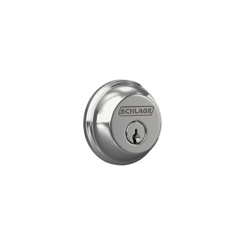 Schlage B60N625 Deadbolt, Keyed 1 Side, Bright Chrome by Schlage Lock Company
