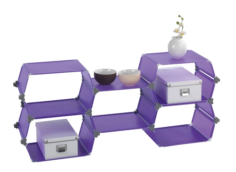 Wenko 2560330100 Honey Insertion Shelf System, 5Piece, 45 x 25.5 x 30.5 cm, Purple - Image 1
