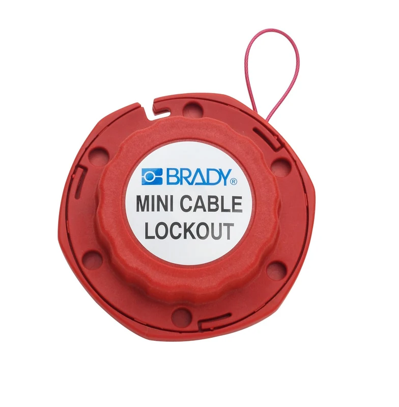 Miniature Steel Cable Lock System, 100mm x 2.44mx 45mm, Red