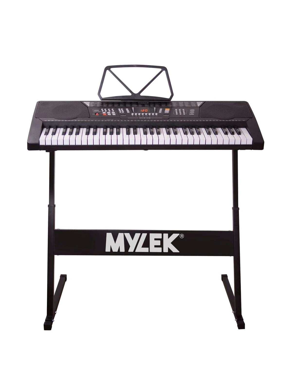 MYLEK Electronic Keyboard 61 Key Musical Interactive Teaching Piano with Z Stand and Book Stand - Children, Beginners & Intermediate Enthusiasts