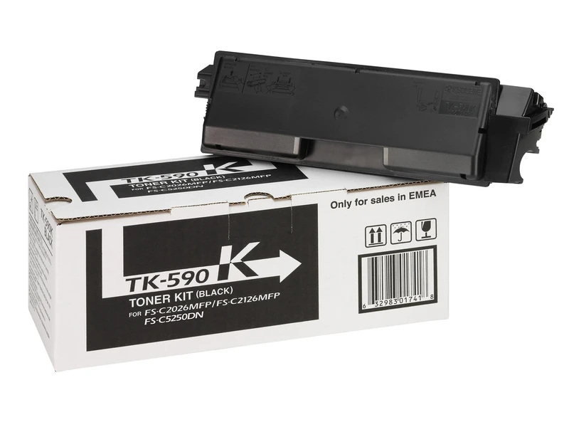 Kyocera Toner Cartridge TK-590 K - BLACK - 7.000 Pages High Capacity Genuine Premium Printer Toner - 1T02KV0NL0 - 0T2KVANL - for FS-C2026MFP / FS-C2026MFP+ / FS-C2126MFP / FS-C2126MFP+ / FS-C5250DN / FS-C2526MFP / ECOSYS P6026cdn / ECOSYS M6026cidn / M6526cdn / ECOSYS M6526cidn