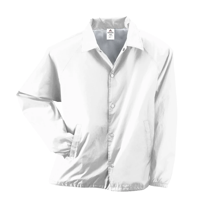 Augusta Sportswear Men's Nylon Coach's Jacket/Lined, White, S - Image 1