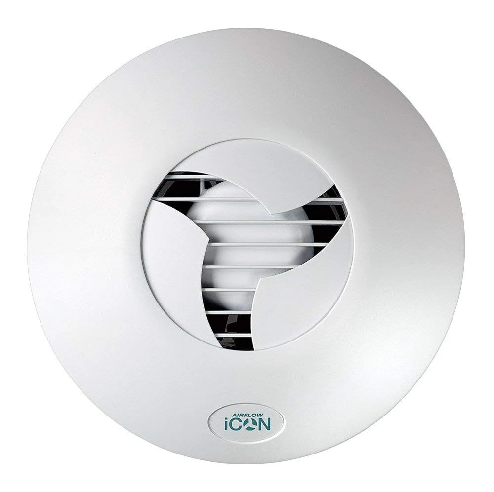 Airflow iCON 30 Extractor Fan 230V 100mm Outlet, White, 27 W