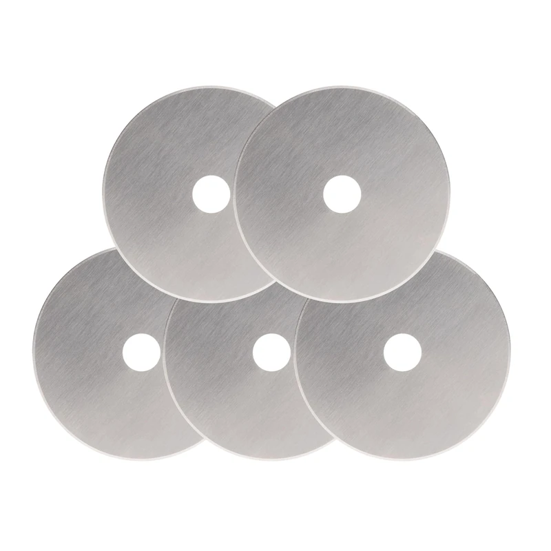 Fiskars 193730-1004 Straight Rotary Replacement Blades, 60mm, 5 Pack, Silver