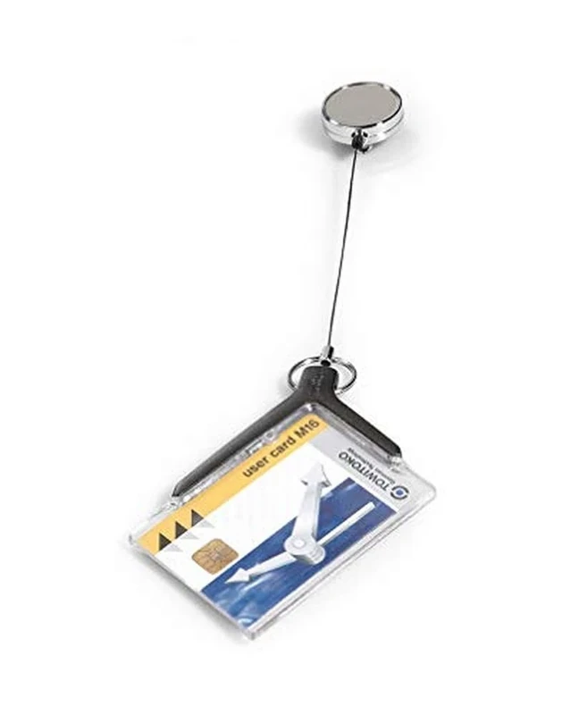 Durable 8307/58 Pass Holder De-Luxe with Chrome Badge Reel (Pack of 10)