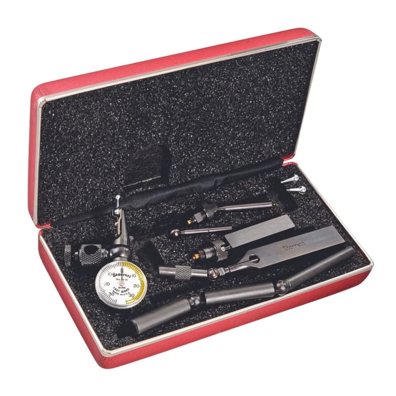 Starrett 711MGCSZ Last Word Dial Test Indicator with Attachments, White Dial, 0-35-0 Reading, 0-0.7mm Range, 0.01mm Graduation