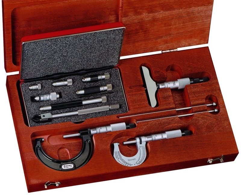 Starrett S906MZ Specialty Micrometre Tool Set, Ratchet Stop, Metric
