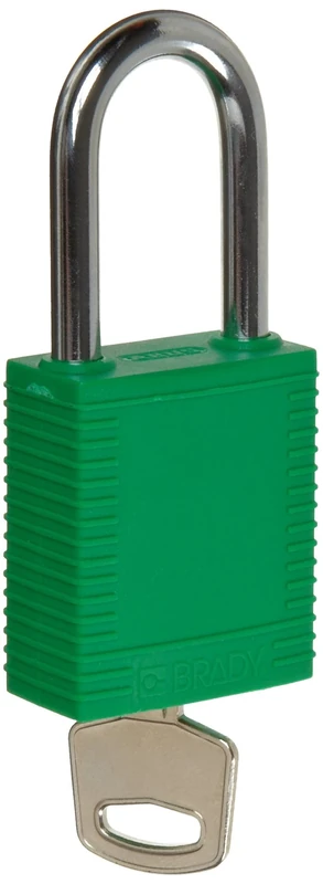 Nylon Security Padlock, 38.50mm x 86.50mm x 19.50mm, Green, Pack of 6