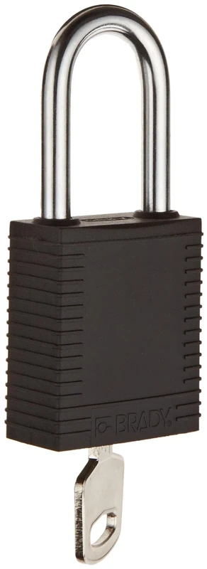 Nylon Security Padlock, 38.50mm x 86.50mm x 19.50mm, Black, Pack of 6