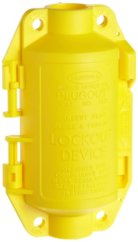 Hubbell Plugout Lockout System, 106mm x 78.99mm x 185.70mm x 78.99mm, Yellow
