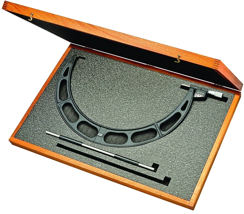 Starrett 733MEXFLZ-75 LCD Outside Micrometre, Friction Thimble, Lock Nut, Carbide Faces, 50-75mm Range, 0.001mm Graduation, +/-0.003mm Accuracy