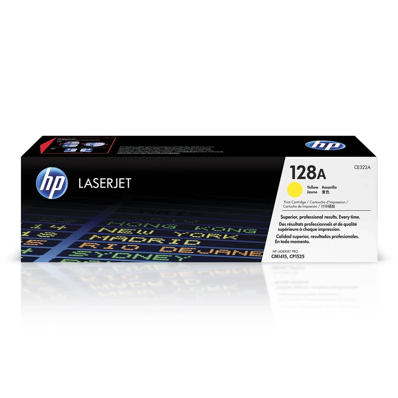 HP CE322A 128A Original LaserJet Toner Cartridge, Yellow, Single Pack