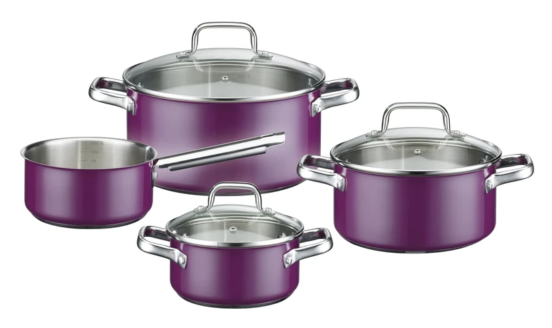 GSW Magic Colour 158251 4-Piece Pot Set, Purple