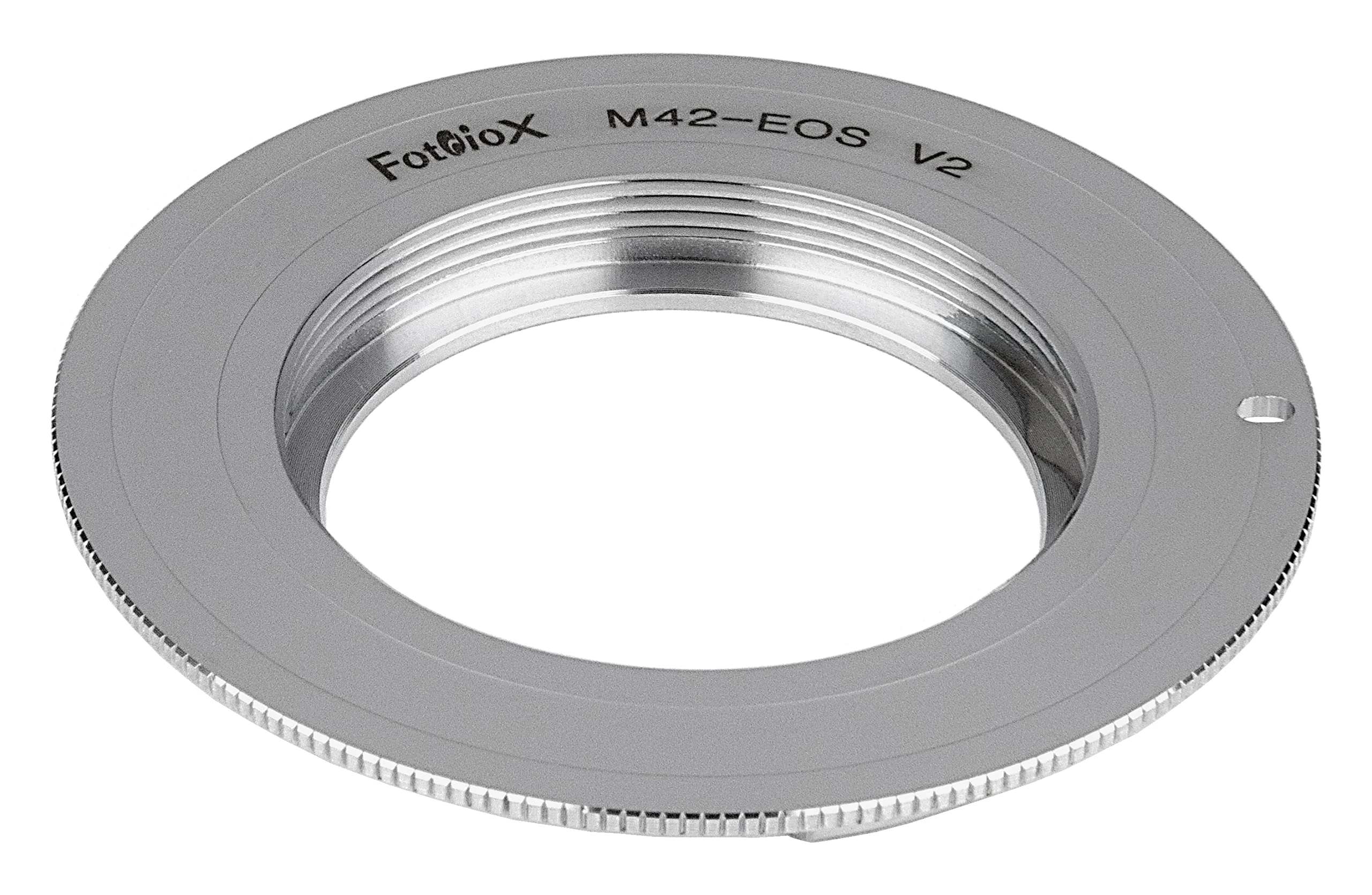 Fotodiox Pro Chrome (Type 2) Lens Mount Adapter, M42 Lens (42mm x1 Thread Screw) Lens to Canon EOS cameras, fits Canon EOS 1D, 1DS, Mark II, III, IV, 1DC, 1DX, D30, D60, 10D, 20D, 20DA, 30D, 40D, 50D, 60D, 60DA, 5D, Mark II, Mark III, 7D, Rebel XT, XTi, XSi, T1, T1i, T2i, T3, T3i, T4, T4i, C300, C500 - silver/black
