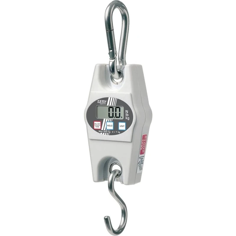 KERN Hanging Scale, 1 Count, Stainless Steel, Digital Display, 0.5 Tons Max, 0.1% Accuracy, Ideal for Commercial & Personal Use