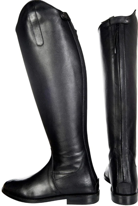 HKM Unisex_Adult 6547 Reitstiefel Italy, Kurz/Standardweite, Lederrreitstiefel Trouser, Black, 44 (EU)