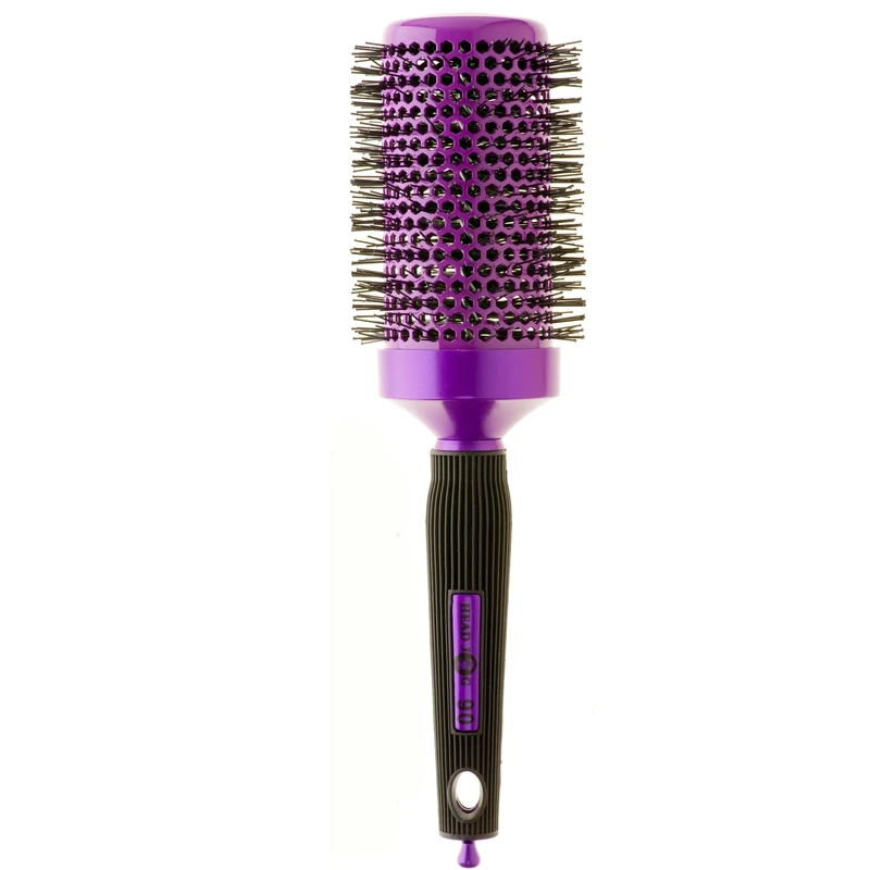 Head Jog 90 Purple Radial Brush. Ceramic Coating Barrel with Nylon Bristle & Rubber Handle. Lightweight & Durable Hair Brush for Hairdressing. Reduce Frizz for Healthy Looking Hair. (50mm)