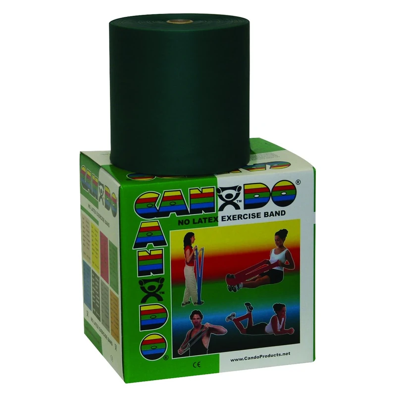 CanDo 100 yard Green Perforated Latex Free Exercise Bands - alternative to dumbbells