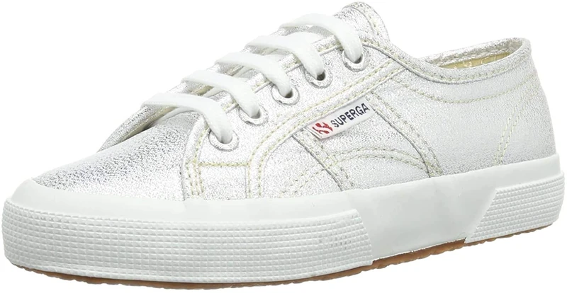 Superga Unisex Kids 2750-lamej Low Top Sneakers, Silver, 10 UK Child