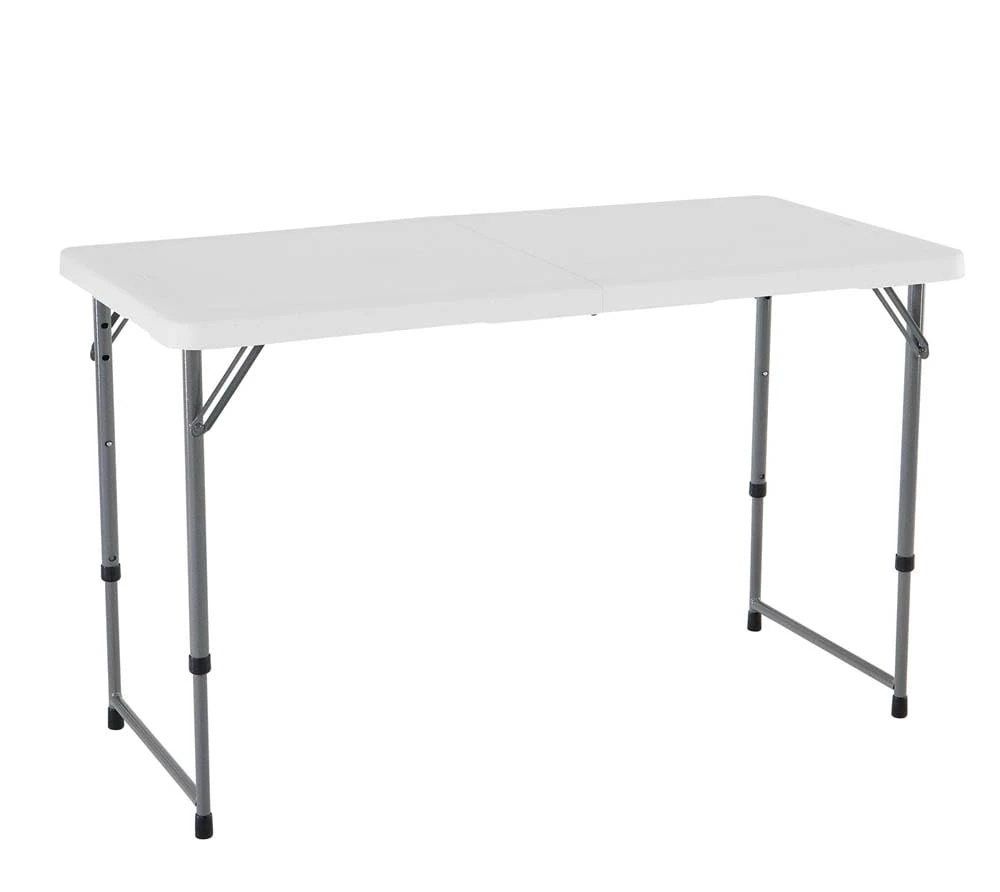 LIFETIME Height Adjustable Craft Camping and Utility Folding Table