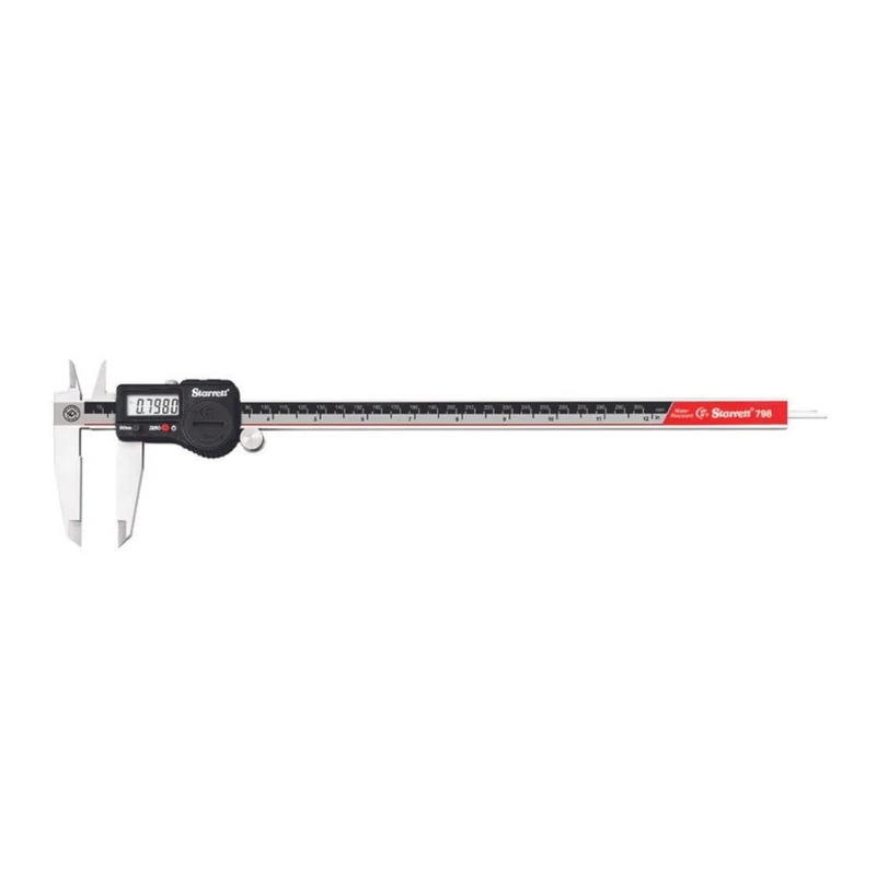 Starrett 798B-12/300 Digital Calliper, Stainless Steel, Battery Powered, Inch/Metric, 0-12" Range, +/-0.001" Accuracy, 0.0005" Resolution, Meets DIN 862 Specifications