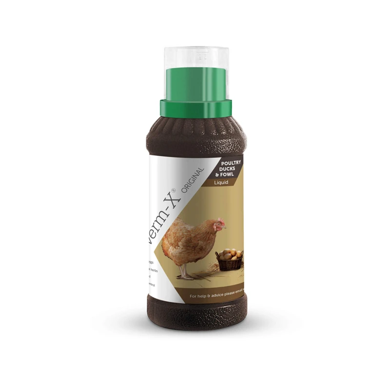 Verm-X 100% Natural Liquid for Poultry. Supports Intestinal Hygiene. Vet Approved. UFAS Assured. Contains Prebiotic for Gut Biome. Restores and Maintains Gut Vitality. Wormwood Free - 1L