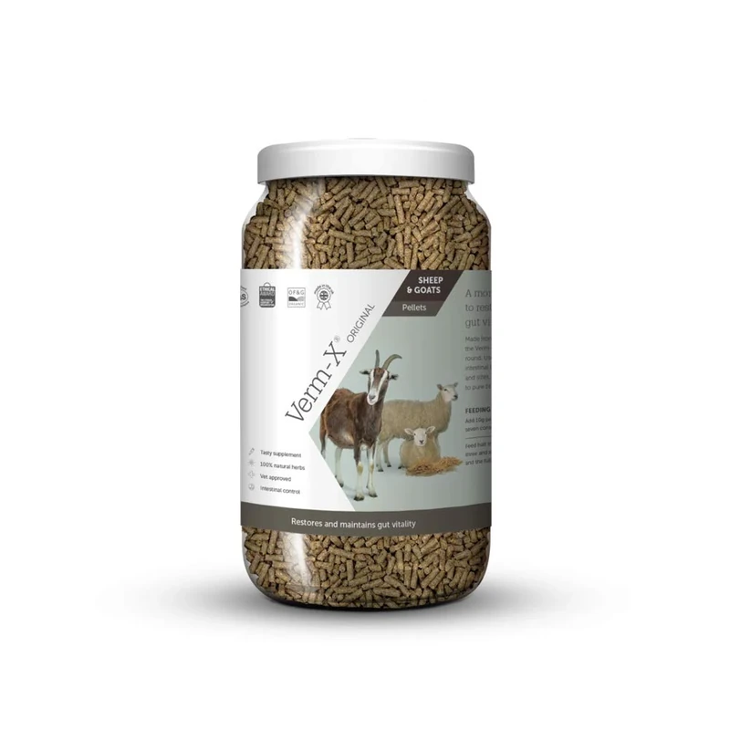 Verm-X Original All Natural Pellets for Sheep and Goats. Approved for Use on Organic Farms. Supports Intestinal Hygiene. Vet Approved. Maintains Gut Vitality. Wormwood Free Recipe.