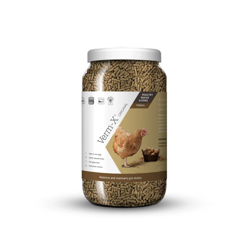 Verm-X All Natural Pellets for all Poultry. Supports Intestinal Hygiene. Vet Approved. UFAS Assured. Restores and Maintains Gut Vitality. Wormwood Free Recipe (Package may vary)