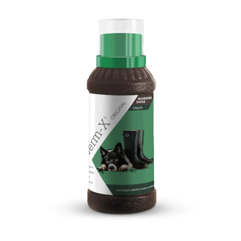 Verm-X All Natural Liquid for all Dogs. Supports  Intestinal Hygiene. Vet Approved. UFAS Assured.  Restores and Maintains Gut Vitality. Wormwood Free Recipe.