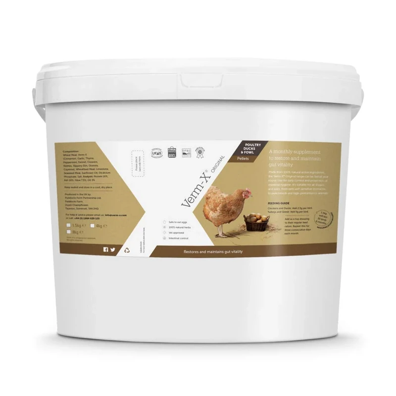 Verm-X All Natural Pellets for all Poultry. Supports Intestinal Hygiene. Vet Approved. UFAS Assured. Restores and Maintains Gut Vitality. Wormwood Free Recipe.