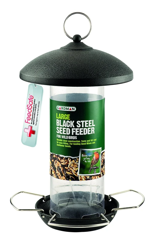 Gardman A01513 Black Steel Seed Feeder Bird, 2 x 13 x 10 cm