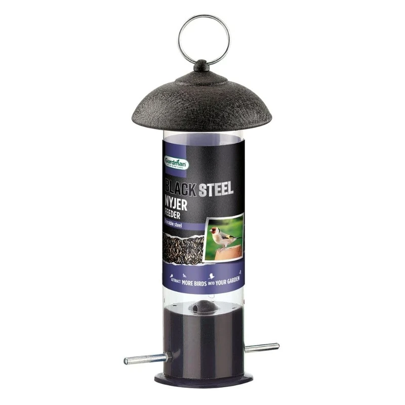 Gardman Black Steel Nyjer Seed Bird Feeder