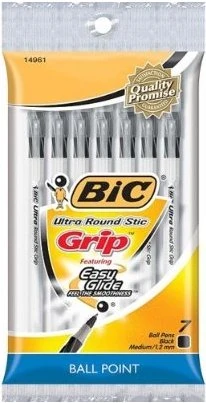 BIC Stic Grip Ballpoint Pens 7-pk. - Black