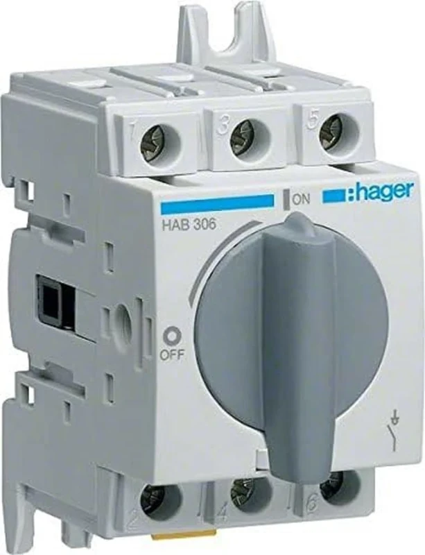 Hager HAB403 Switch Disconnect Switch and Isolator 4P 32A White
