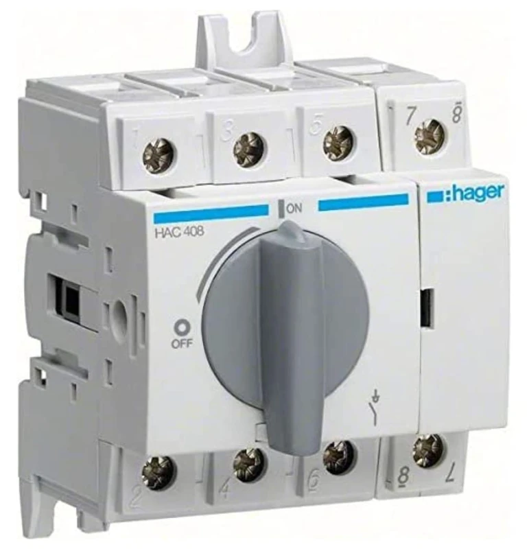 Hager hac406 – Switch Manoeuvre Remote Control Rotary 4 Pole 63 A 70 mm