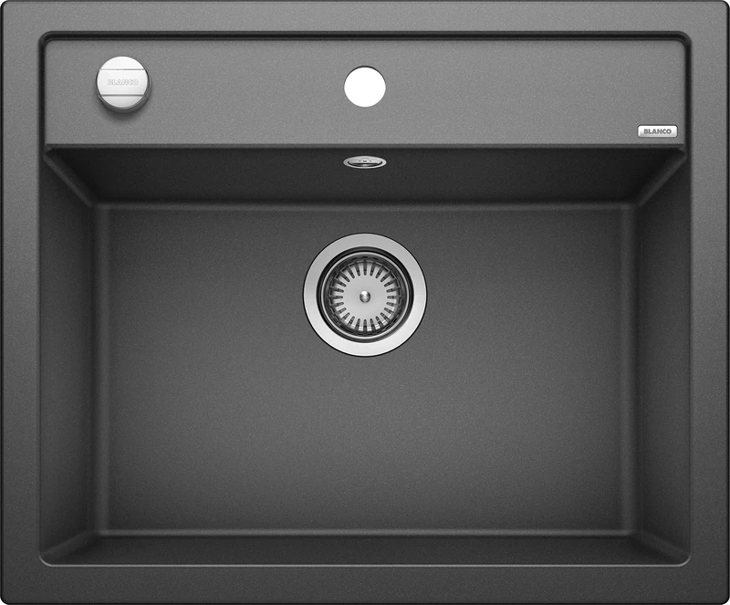 BLANCO DALAGO 6 | SILGRANIT Sink in Anthracite | Installation Type: Inset Installation from Above | for 60 cm Wide Base cabinets | Spacious Bowl Volume | Easy to Clean | [61.5x51x20.2 cm]