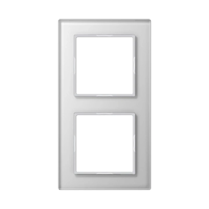 Jung 1x glass frame, series A creation in Alpine white, 1 piece, AC 582 GL WW, with 2 frame areas