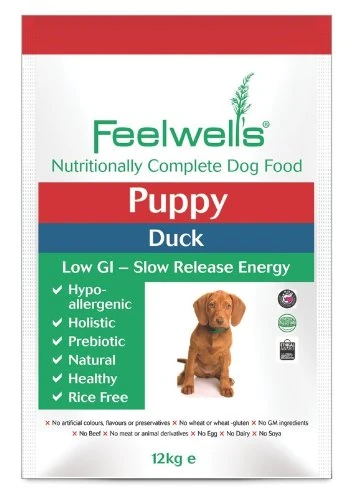 Feelwells Puppy Food Rice Free Complete Duck 12 kg