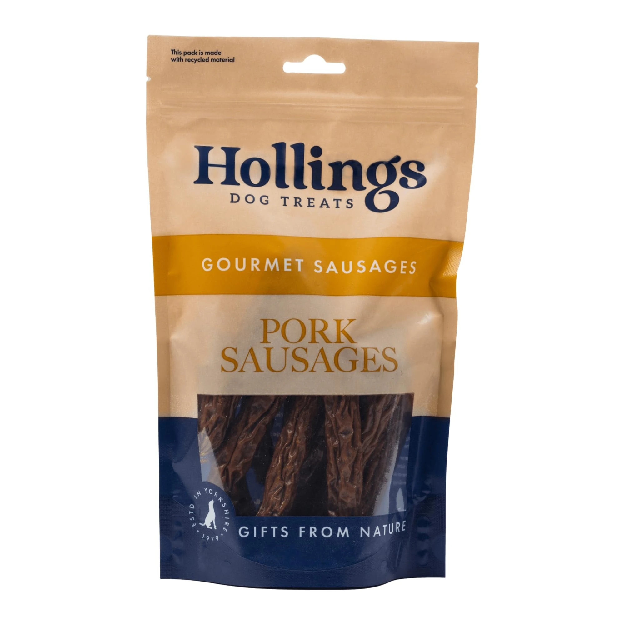 Hollings Pork Sausages Dog Treats, Delicious, Nutritious Air Dried Chews for Adult Dogs, 100% Gluten Free & Made with 100% Natural Ingredients (1kg)
