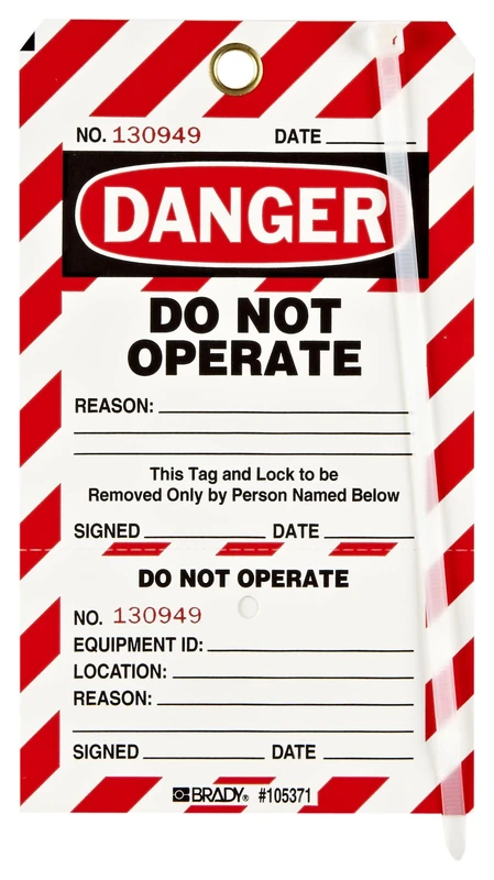 Non-Adhesive Label in 2 Perforated Parts with Caption "Do Not Operate", 101.60mm x 177.80mm, Red Black, Pack of 25